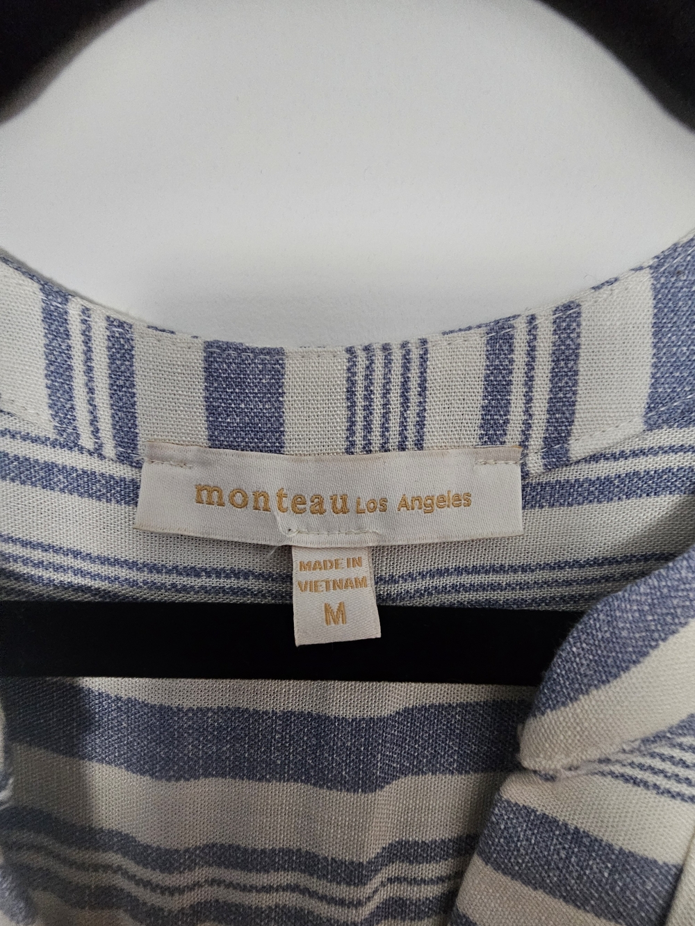 Monteau Blue and White Striped V-Neck Tiered Maxi Dress - Picture 2 of 4
